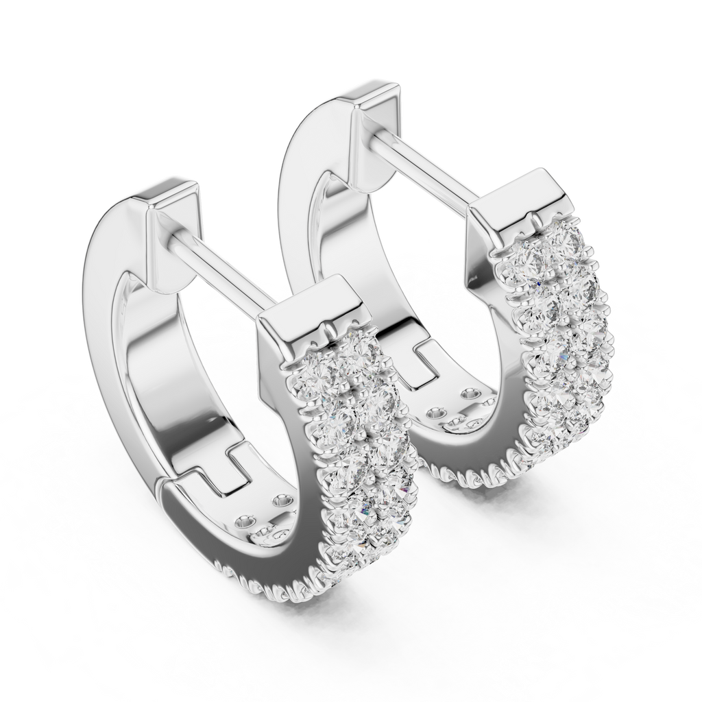 Marvella Double-Row Pavé Lab Grown Diamond Hoop Earrings.