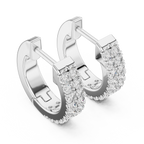 Marvella Double-Row Pavé Lab Grown Diamond Hoop Earrings.