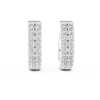 Marvella Double-Row Pavé Lab Grown Diamond Hoop Earrings.