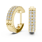 Marvella Double-Row Pavé Lab Grown Diamond Hoop Earrings.