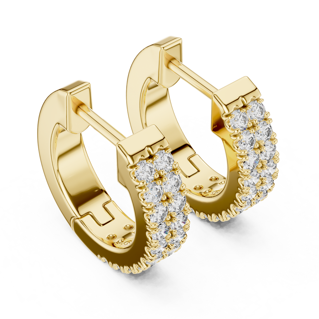 Marvella Double-Row Pavé Lab Grown Diamond Hoop Earrings.