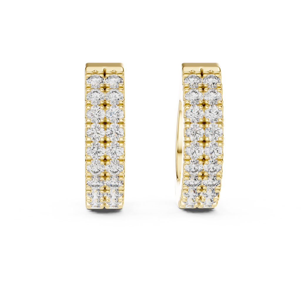 Marvella Double-Row Pavé Lab Grown Diamond Hoop Earrings.