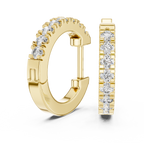 Elowen Pavé Linear Lab Grown Diamond Hoop Earrings.