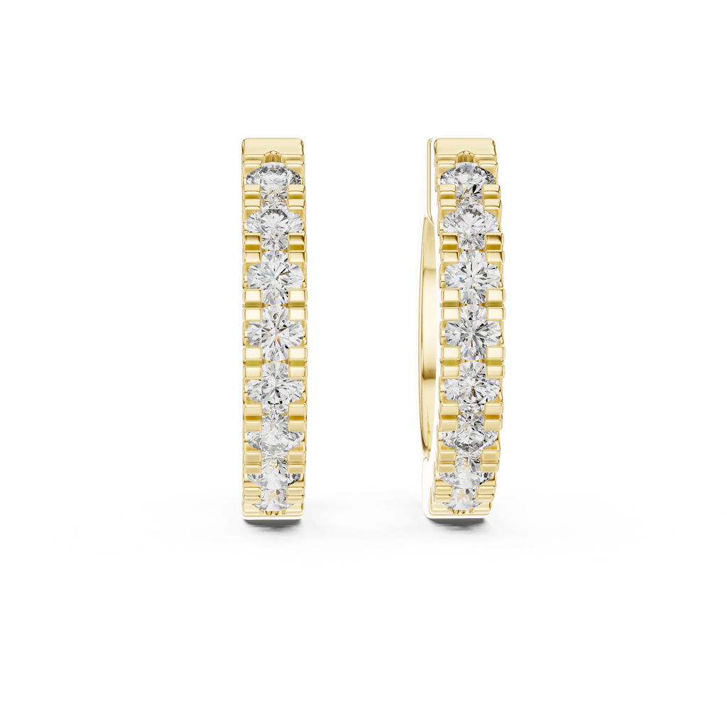 Elowen Pavé Linear Lab Grown Diamond Hoop Earrings.