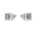 Elaris Emerald & Heart Lab Grown Diamond Stud Earrings