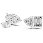 Elaris Emerald & Heart Lab Grown Diamond Stud Earrings