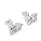 Elaris Emerald & Heart Lab Grown Diamond Stud Earrings