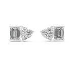 Elaris Emerald & Heart Lab Grown Diamond Stud Earrings