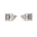Elaris Emerald & Heart Lab Grown Diamond Stud Earrings