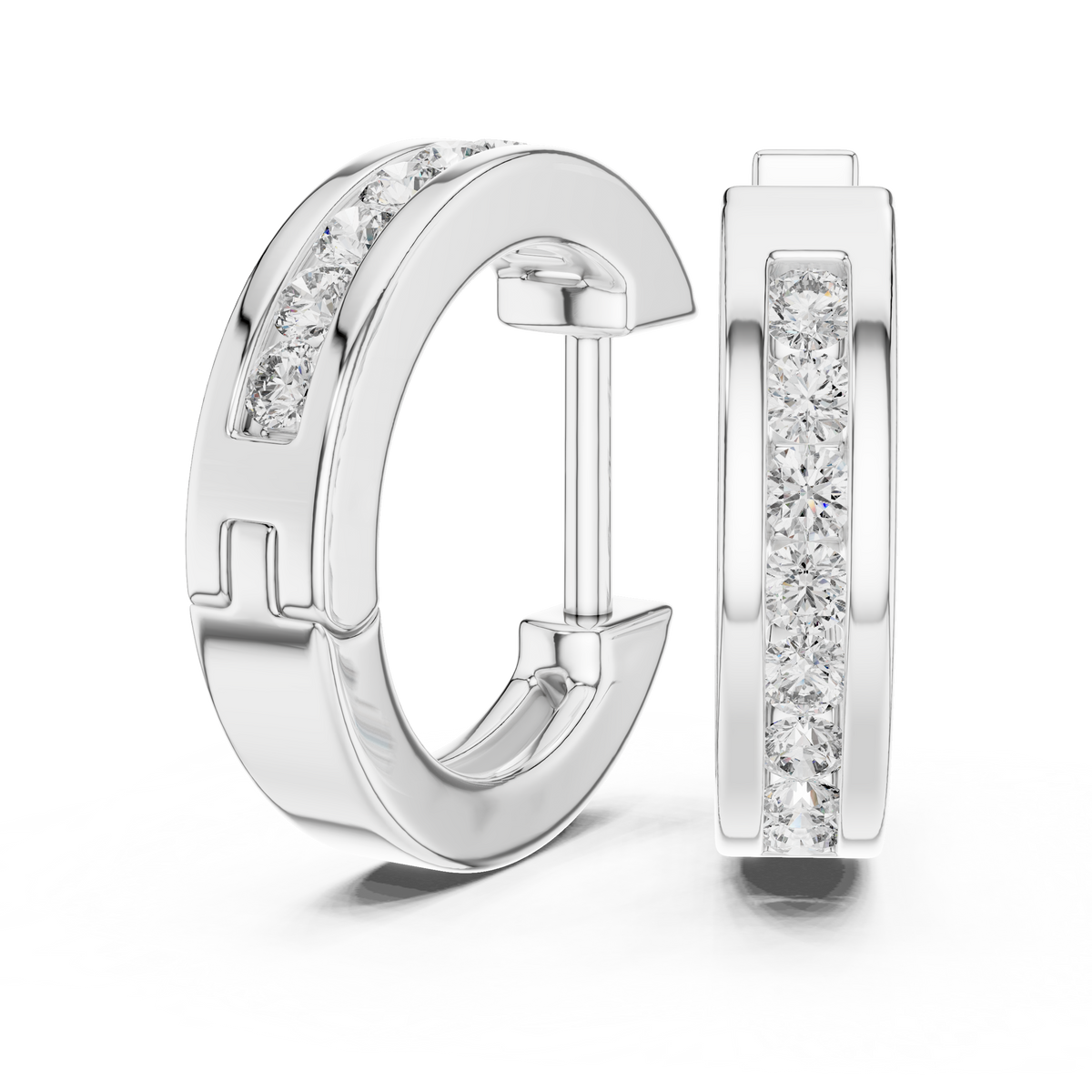 Aurelia Slim Pavé Lab Grown Diamond Hoop Earrings