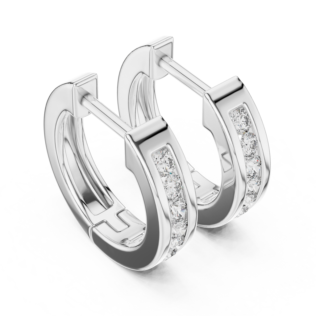 Aurelia Slim Pavé Lab Grown Diamond Hoop Earrings