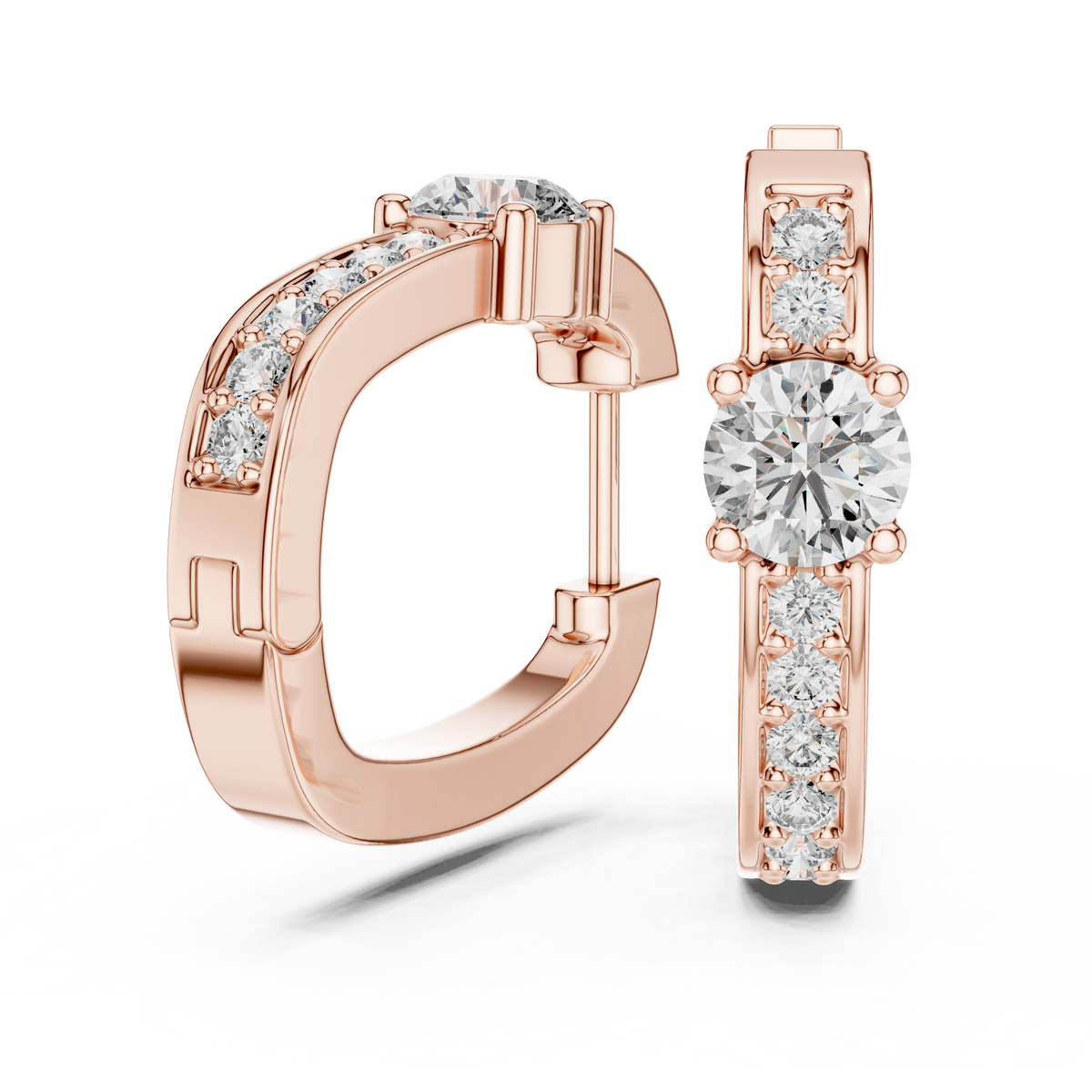 Valeria Radiant Bar Lab Grown Diamond Drop Hoop Earrings