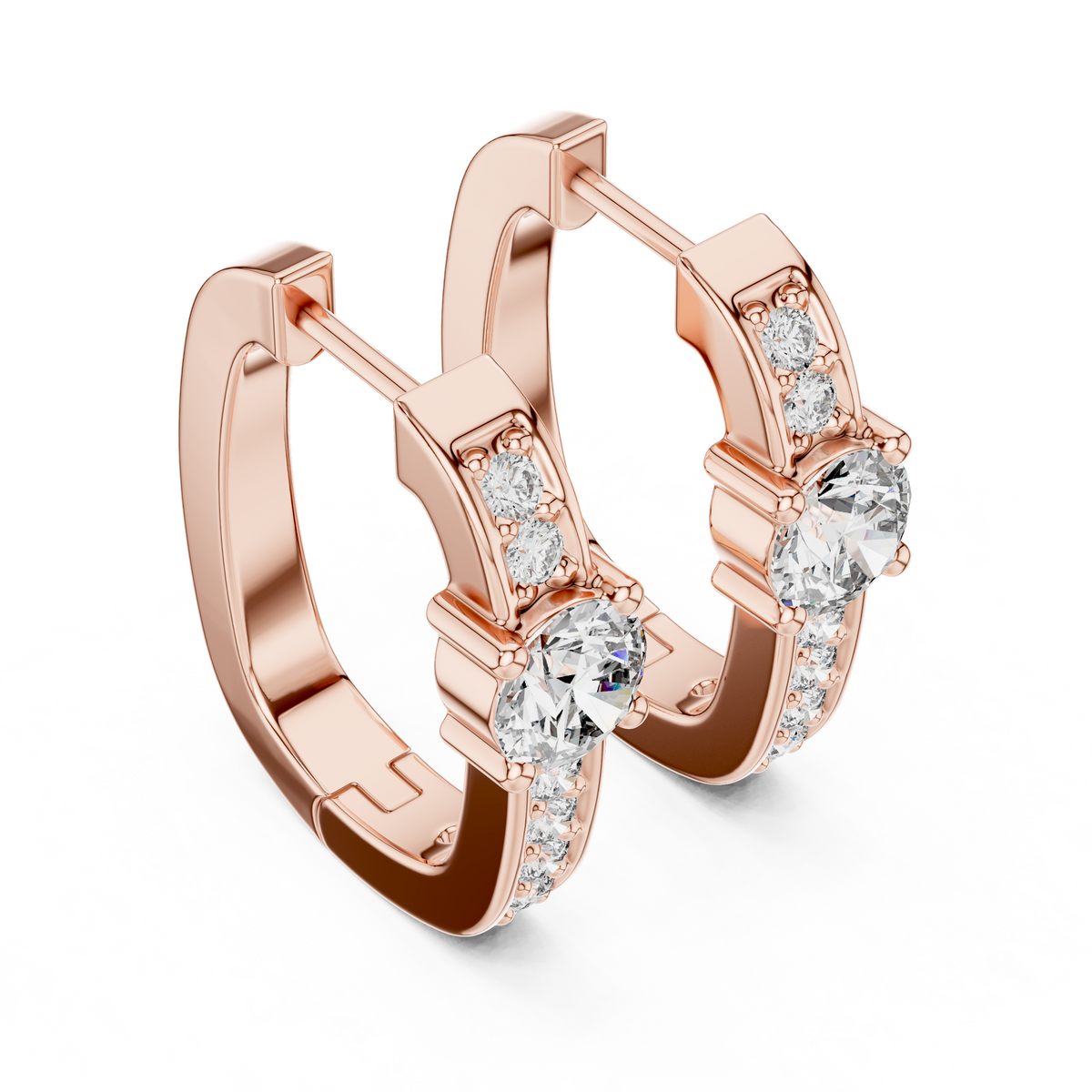 Valeria Radiant Bar Lab Grown Diamond Drop Hoop Earrings