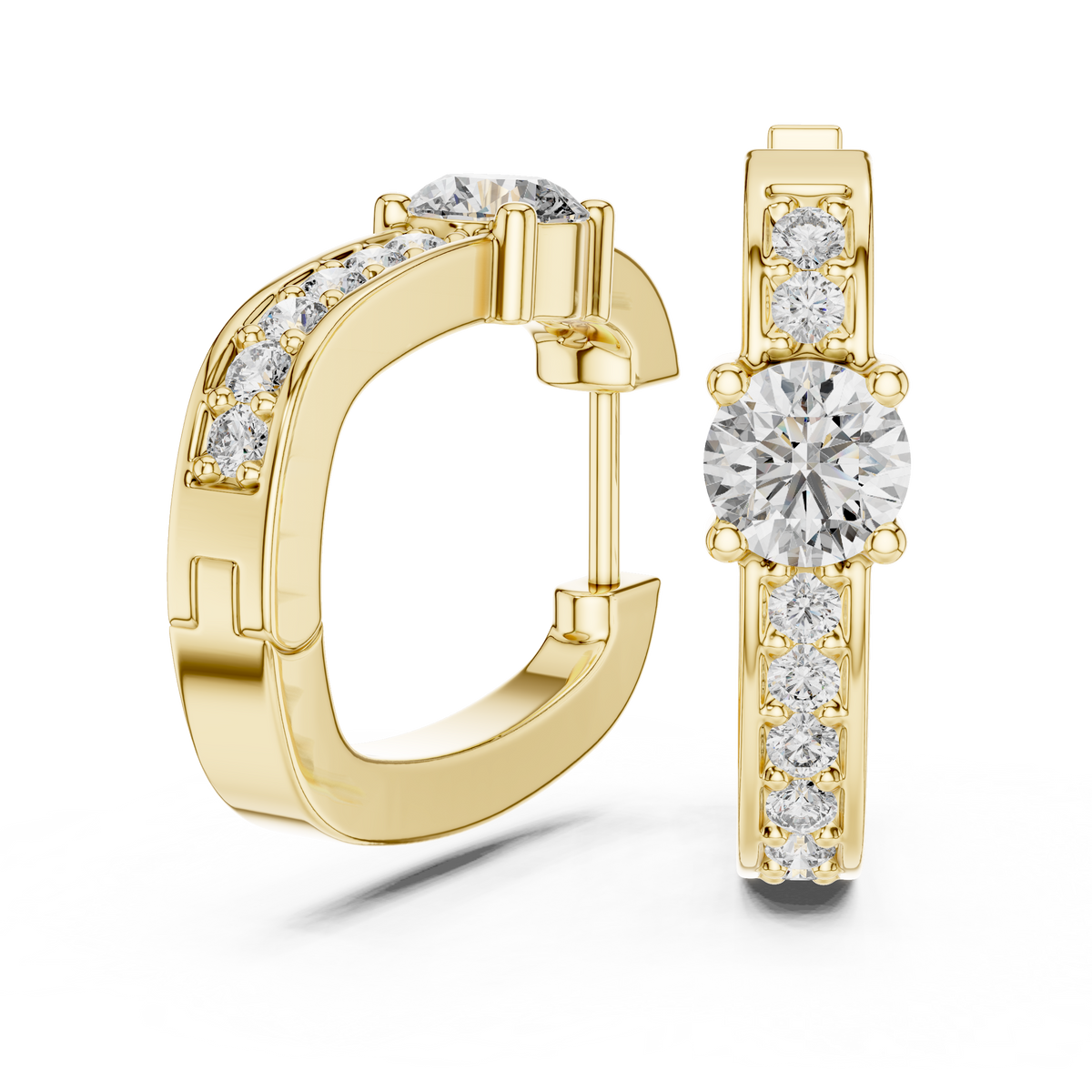 Valeria Radiant Bar Lab Grown Diamond Drop Hoop Earrings