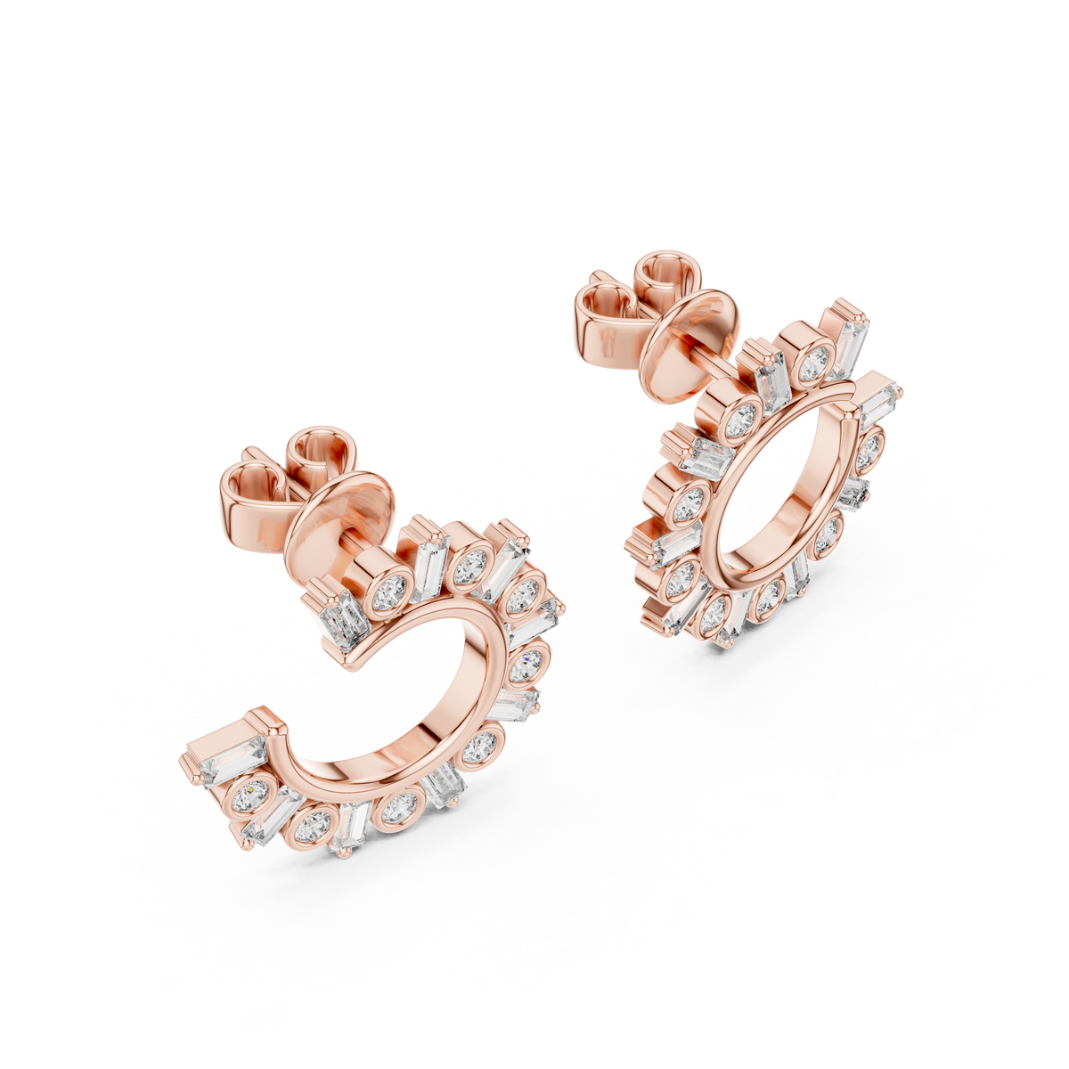 Stylische Diamant-Creolen – Brillante Diamant-Ohrringe