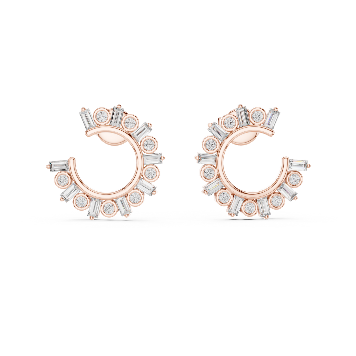 Stylische Diamant-Creolen – Brillante Diamant-Ohrringe