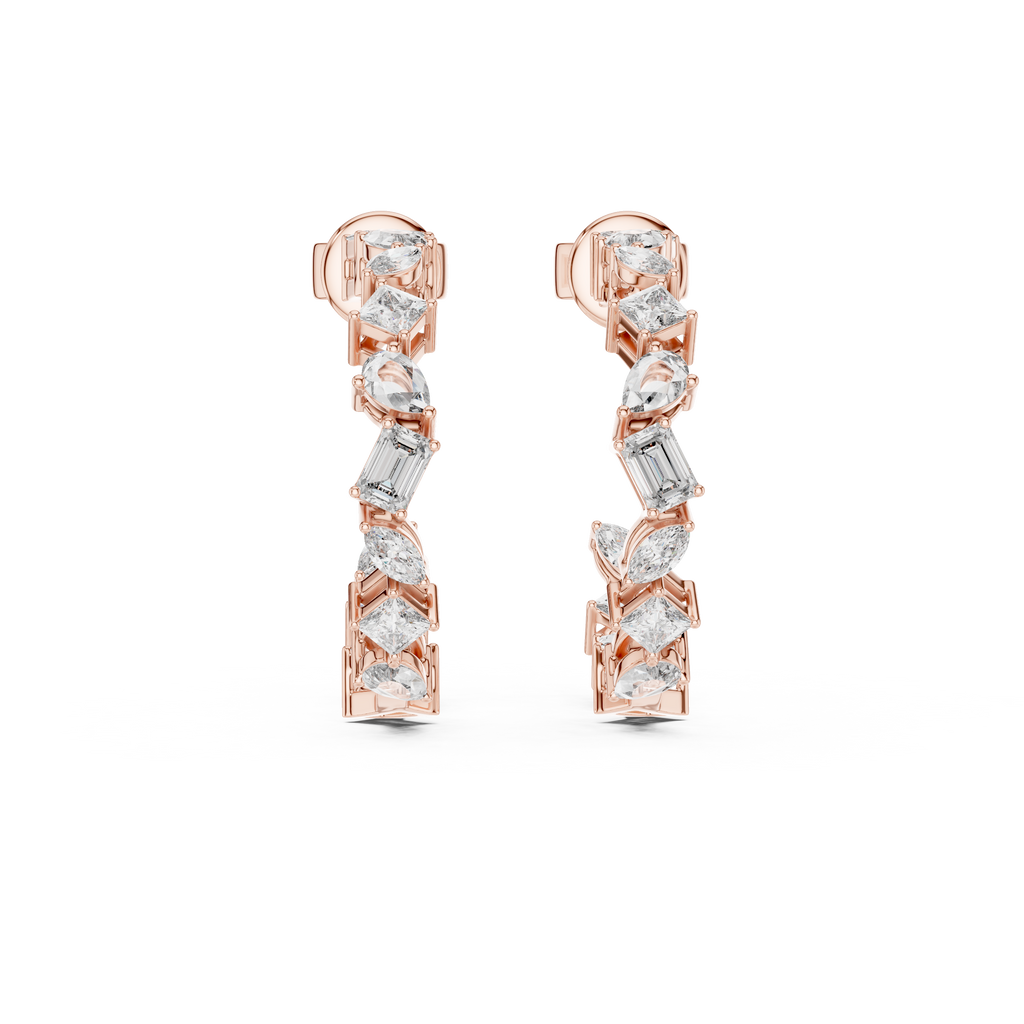 Lyanna Sculpted Cascade Lab Grown Diamond Drop Earrings