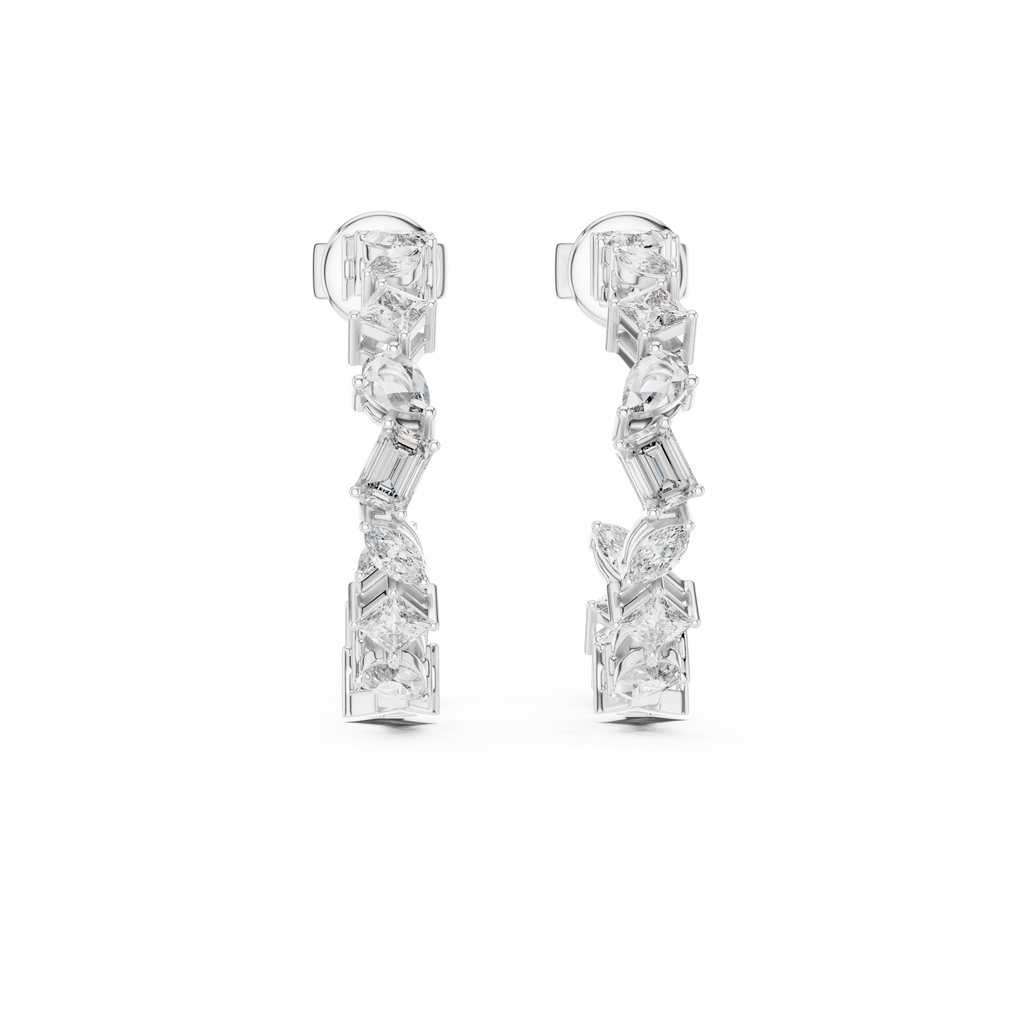 Lyanna Sculpted Cascade Lab Grown Diamond Drop Earrings