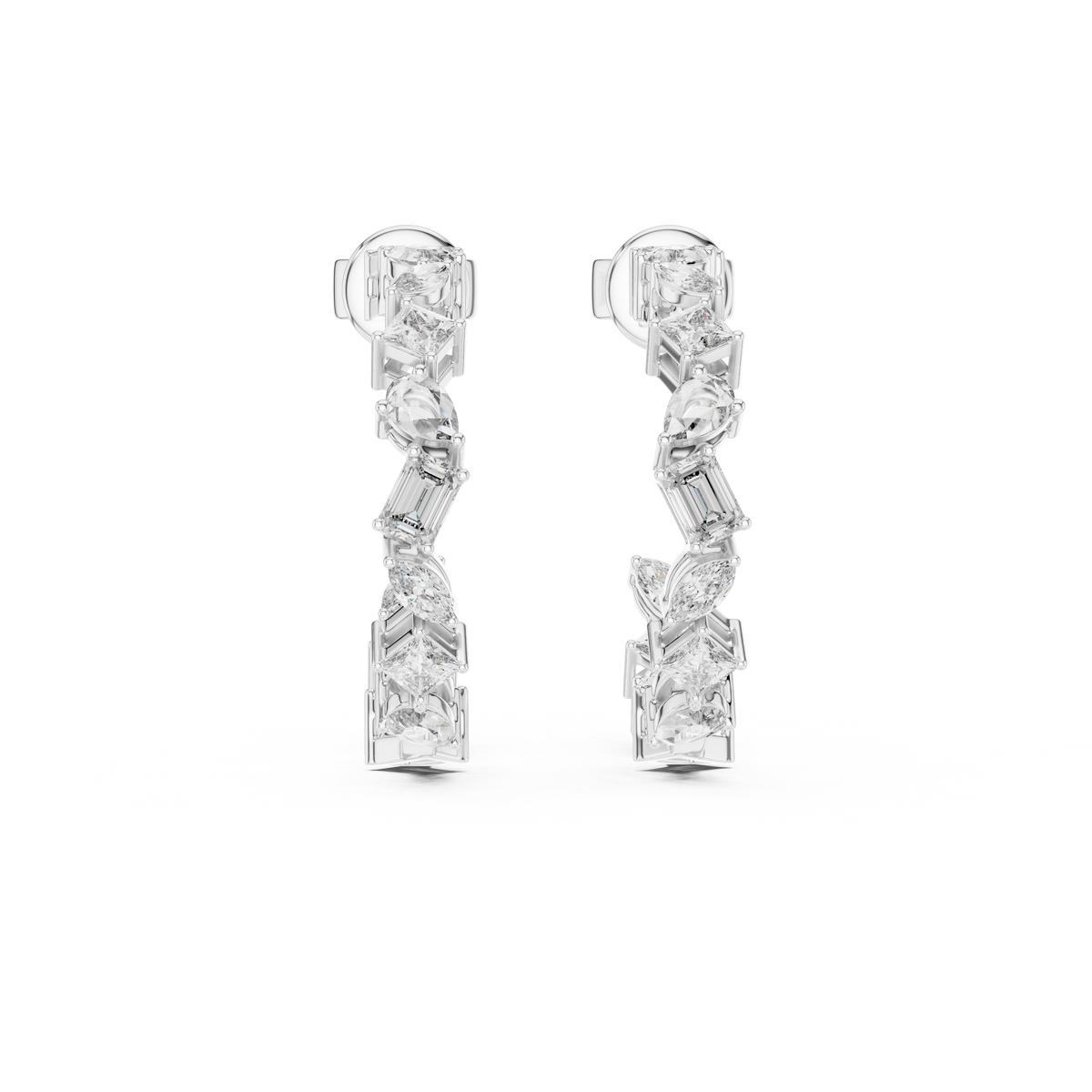 Lyanna Sculpted Cascade Lab Grown Diamond Drop Earrings