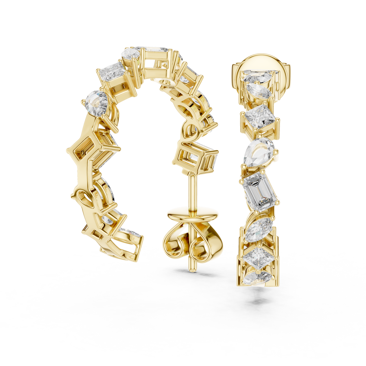 Lyanna Sculpted Cascade Lab Grown Diamond Drop Earrings