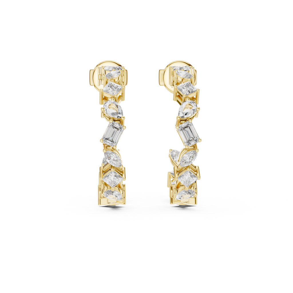 Lyanna Sculpted Cascade Lab Grown Diamond Drop Earrings
