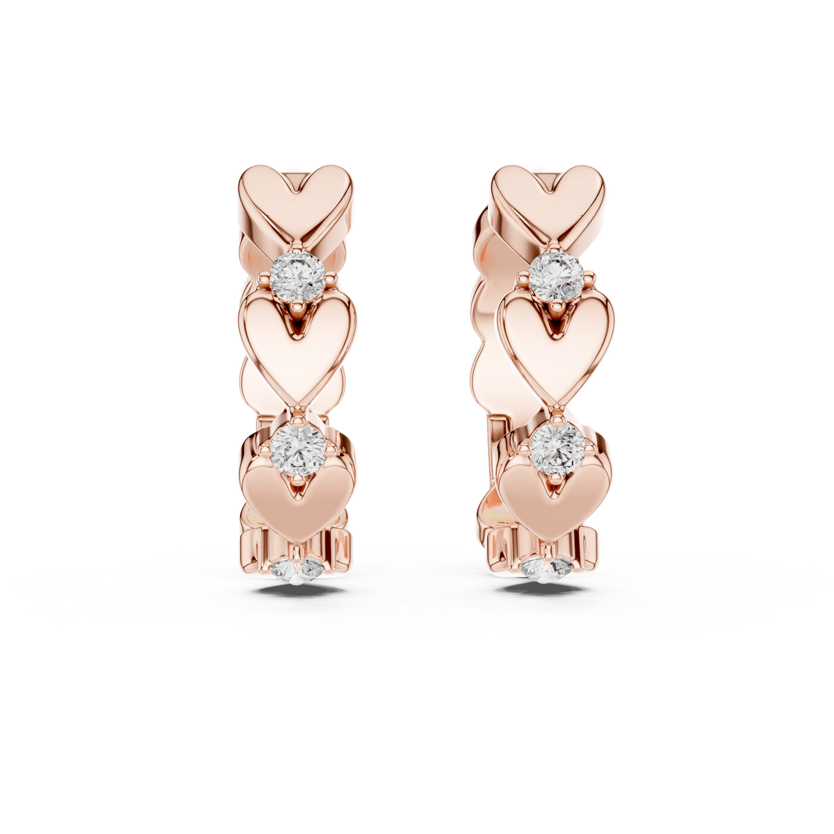 Amorette Heart Cascade Lab Grown Diamond Drop Earrings