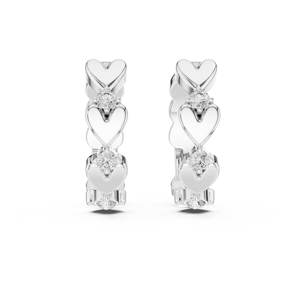 Amorette Heart Cascade Lab Grown Diamond Drop Earrings