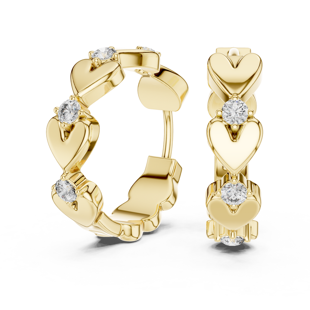 Amorette Heart Cascade Lab Grown Diamond Drop Earrings