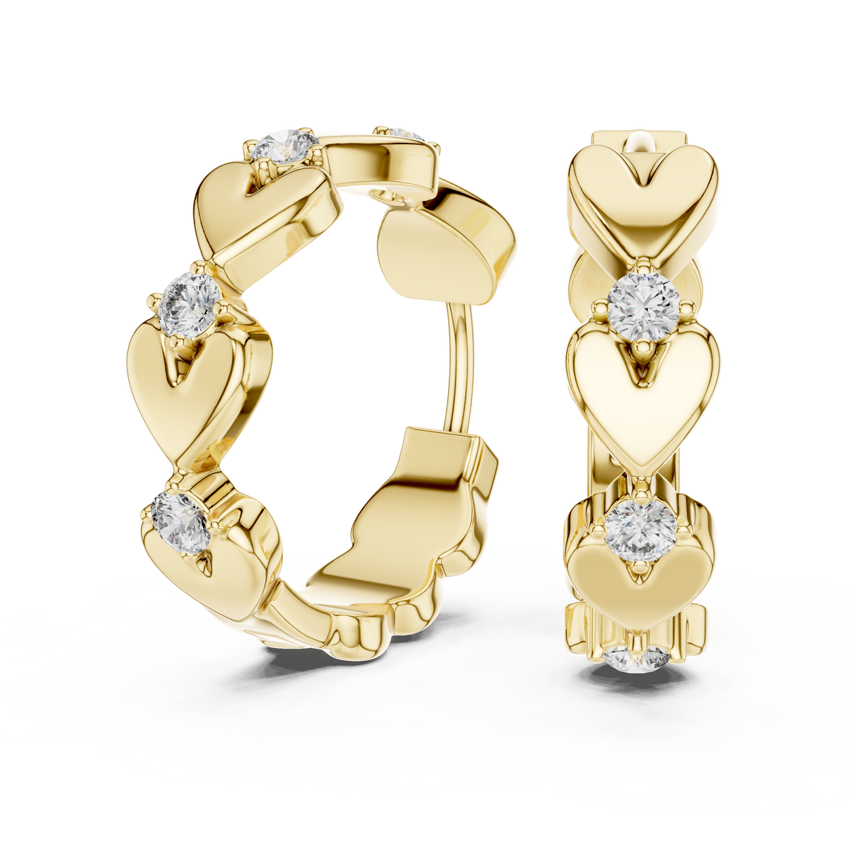 Amorette Heart Cascade Lab Grown Diamond Drop Earrings