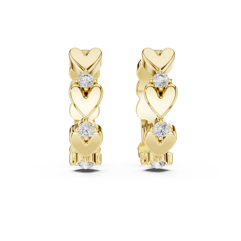 Amorette Heart Cascade Lab Grown Diamond Drop Earrings