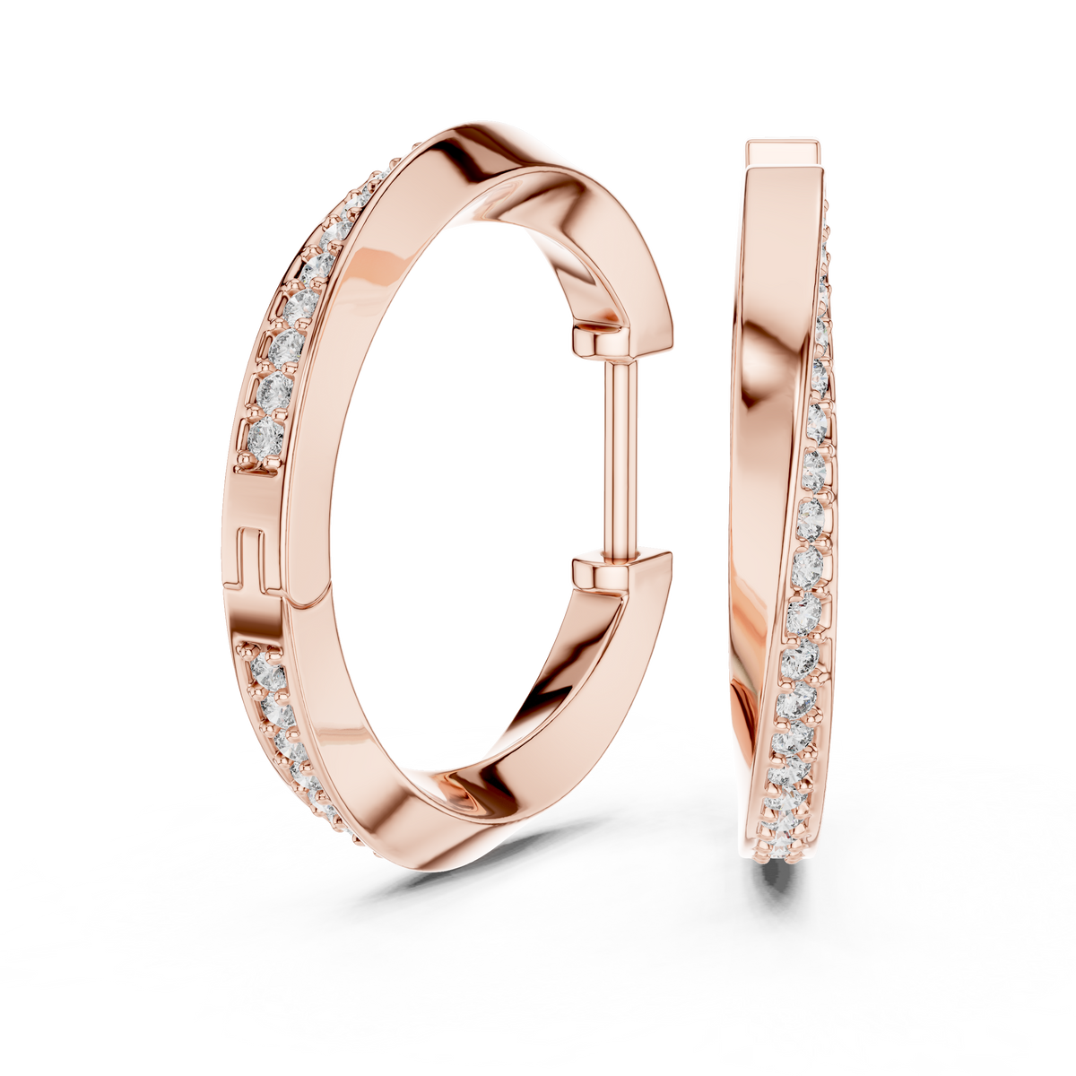 Bellara Slim Pavé Curve Lab Grown Diamond Hoop Earrings