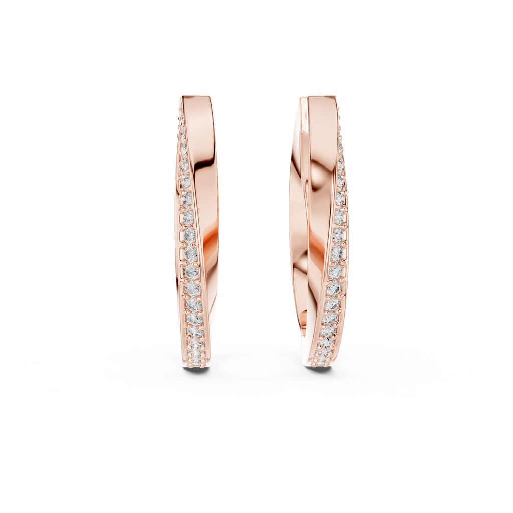 Bellara Slim Pavé Curve Lab Grown Diamond Hoop Earrings