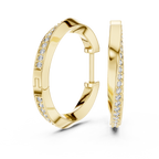 Bellara Slim Pavé Curve Lab Grown Diamond Hoop Earrings