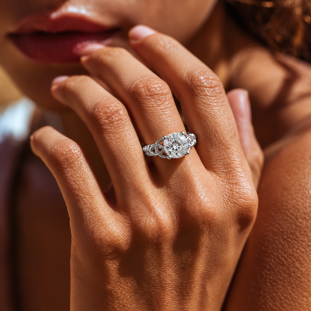 Royal Vine Cushion-Cut Lab Grown Diamond Ring.