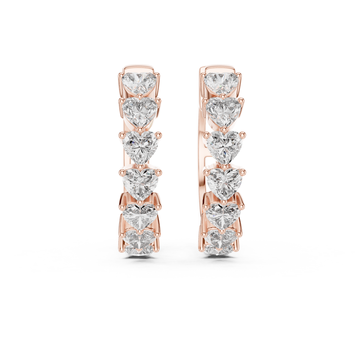 Avenelle Sculpted Diamond Cascade Lab Grown Hoop Earrings
