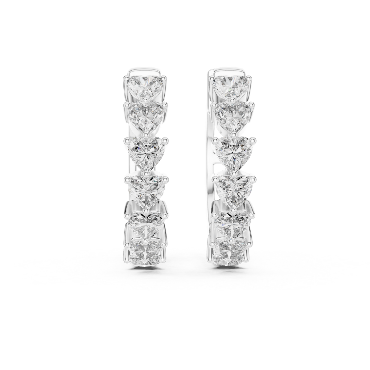 Avenelle Sculpted Diamond Cascade Lab Grown Hoop Earrings