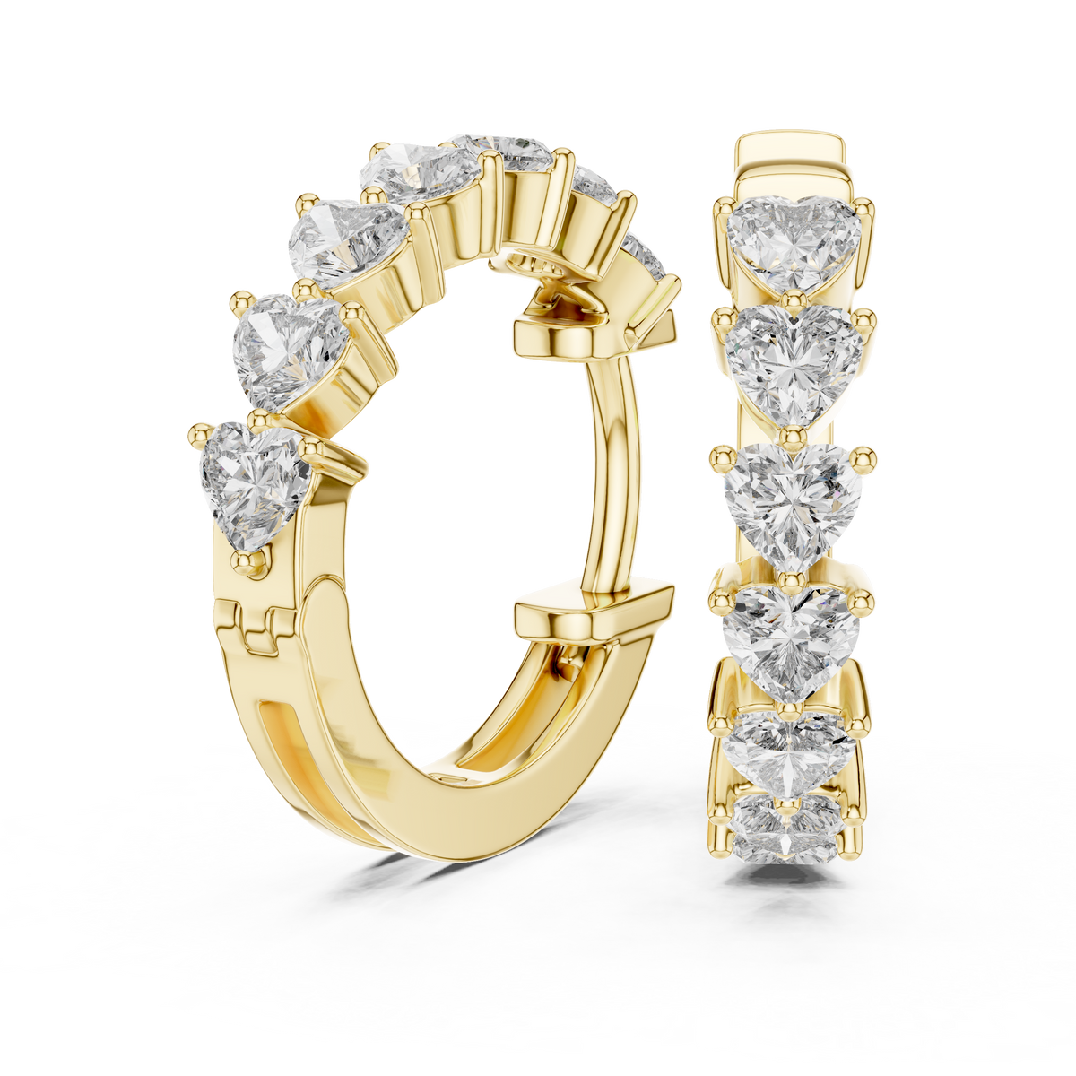 Avenelle Sculpted Diamond Cascade Lab Grown Hoop Earrings