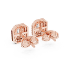 Mirabelle Emerald Cut Lab Grown Diamond Octagon Double Halo Stud Earrings