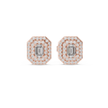 Mirabelle Emerald Cut Lab Grown Diamond Octagon Double Halo Stud Earrings