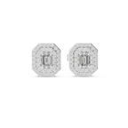 Mirabelle Emerald Cut Lab Grown Diamond Octagon Double Halo Stud Earrings