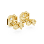 Mirabelle Emerald Cut Lab Grown Diamond Octagon Double Halo Stud Earrings