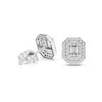 Mirabelle Emerald Cut Lab Grown Diamond Octagon Double Halo Stud Earrings
