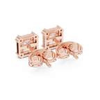 Rowena Princess Cut Lab Grown Diamond Halo Stud Earrings