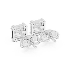 Rowena Princess Cut Lab Grown Diamond Halo Stud Earrings