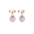 Juliette Pear Shaped Lab Grown Diamond Halo Petite Drop Earrings