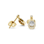 Juliette Pear Shaped Lab Grown Diamond Halo Petite Drop Earrings