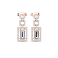 Gatsby Emerald Cut Lab Grown Diamond Art Deco Geometric Drop Earrings
