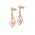 Evelyn Pear Shaped Lab Grown Diamond Long Drop Earrings with Pavé Teardrop Frame
