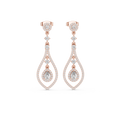 Evelyn Pear Shaped Lab Grown Diamond Long Drop Earrings with Pavé Teardrop Frame
