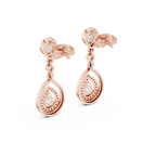 Lucinda Pear Shaped Lab Grown Diamond Double Halo Chandelier Drop Earrings